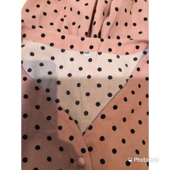 Pink Polka Dot Button-Up Fit & Flare Dress - NWOT - Picture 7 of 9